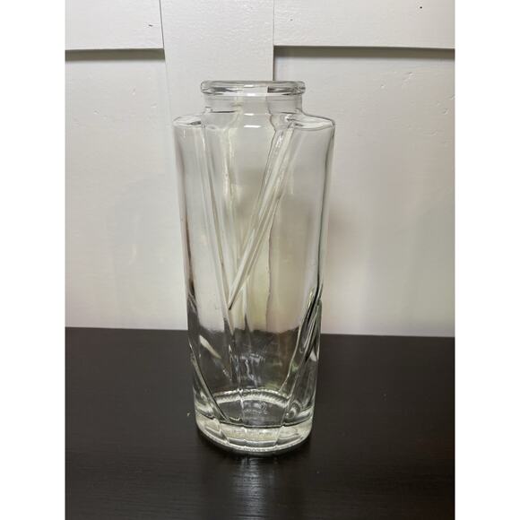 VTG Ann's House of Nuts Clear Twisted Glass Jar 9" Tall 3" Wide No Cork Lid - Picture 3 of 7